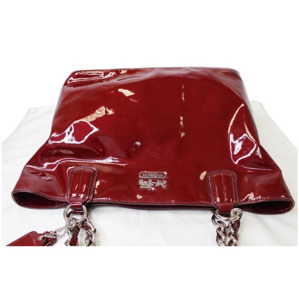 COACH 2011 Chelsea Wine Patent Leather Shoulder Tote Bag (18770) NWT - Picture 7 of 15